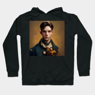 steampunk painting of a young man Hoodie